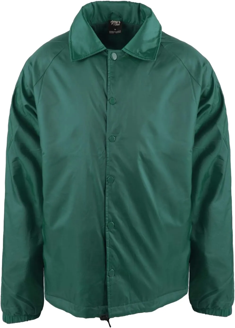 Shaka Wear Men’s Coach Jacket – Classic Windbreaker Nylon Water Resistance Relaxed Fit Snaps Blank Coat