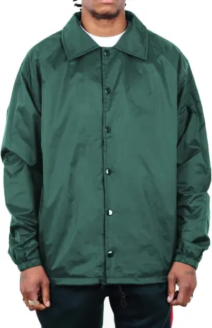 Shaka Wear Men’s Coach Jacket – Classic Windbreaker Nylon Water Resistance Relaxed Fit Snaps Blank Coat