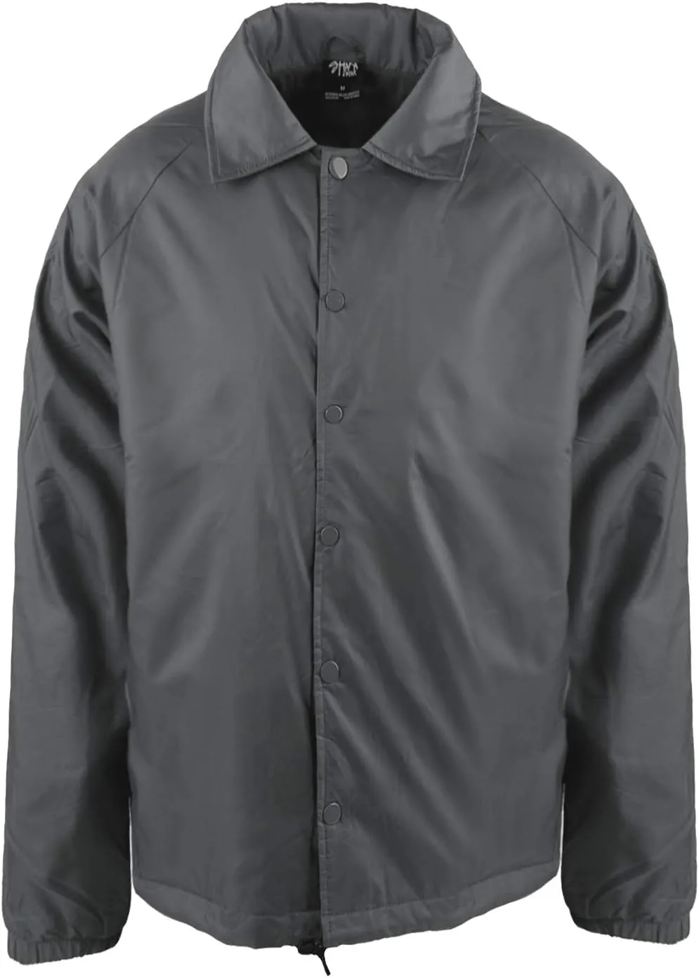 Shaka Wear Men’s Coach Jacket – Classic Windbreaker Nylon Water Resistance Relaxed Fit Snaps Blank Coat