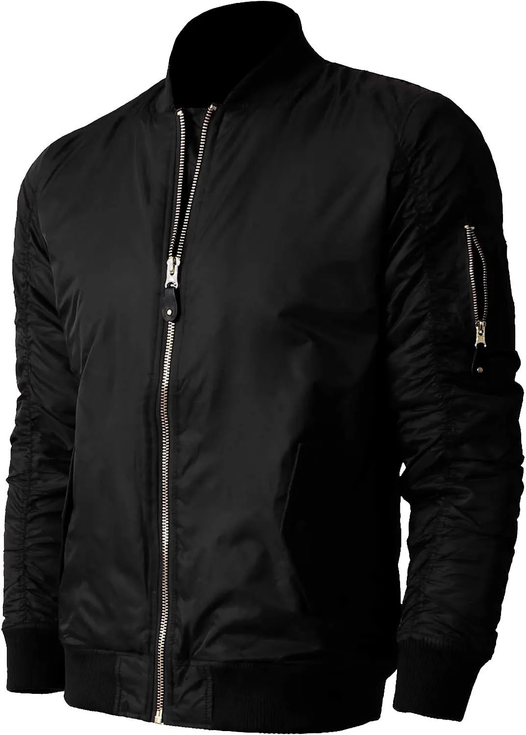 Shaka Wear Men's Flight Jackets – Casual MA-1 Bomber Coat Windbreaker Full Zip Fully Lined Regular and Bigs S~3XL