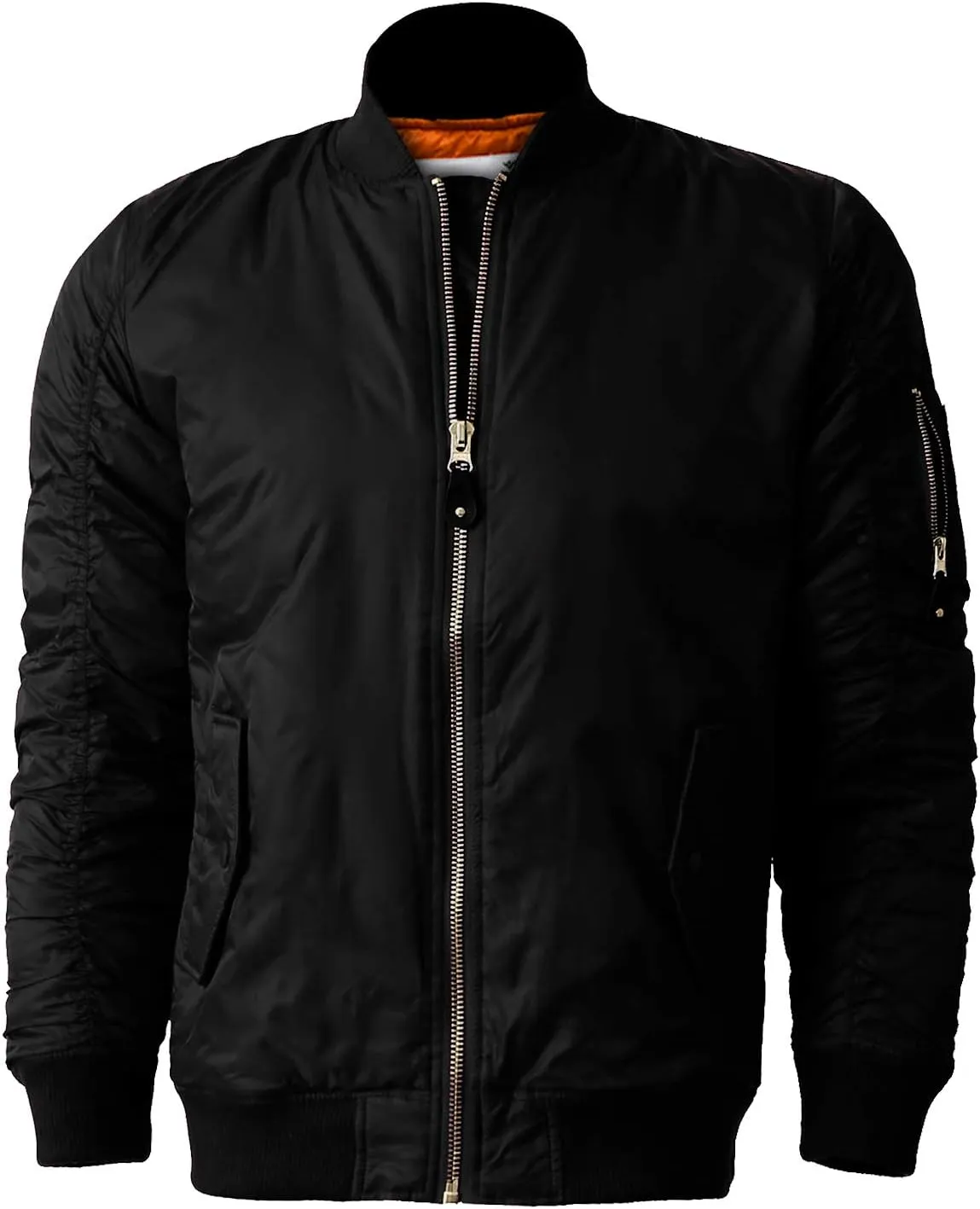 Shaka Wear Men's Flight Jackets – Casual MA-1 Bomber Coat Windbreaker Full Zip Fully Lined Regular and Bigs S~3XL