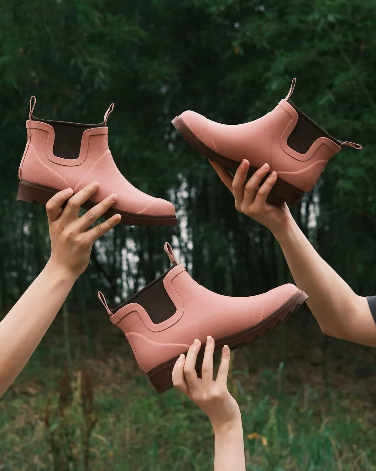 Short Rain Boots for Women, Waterproof Garden Shoes Chelsea Rainboots for Women, 4mm Neoprene Rain Boots, Work, Anti-slip Garden Shoes (Size 5-10)