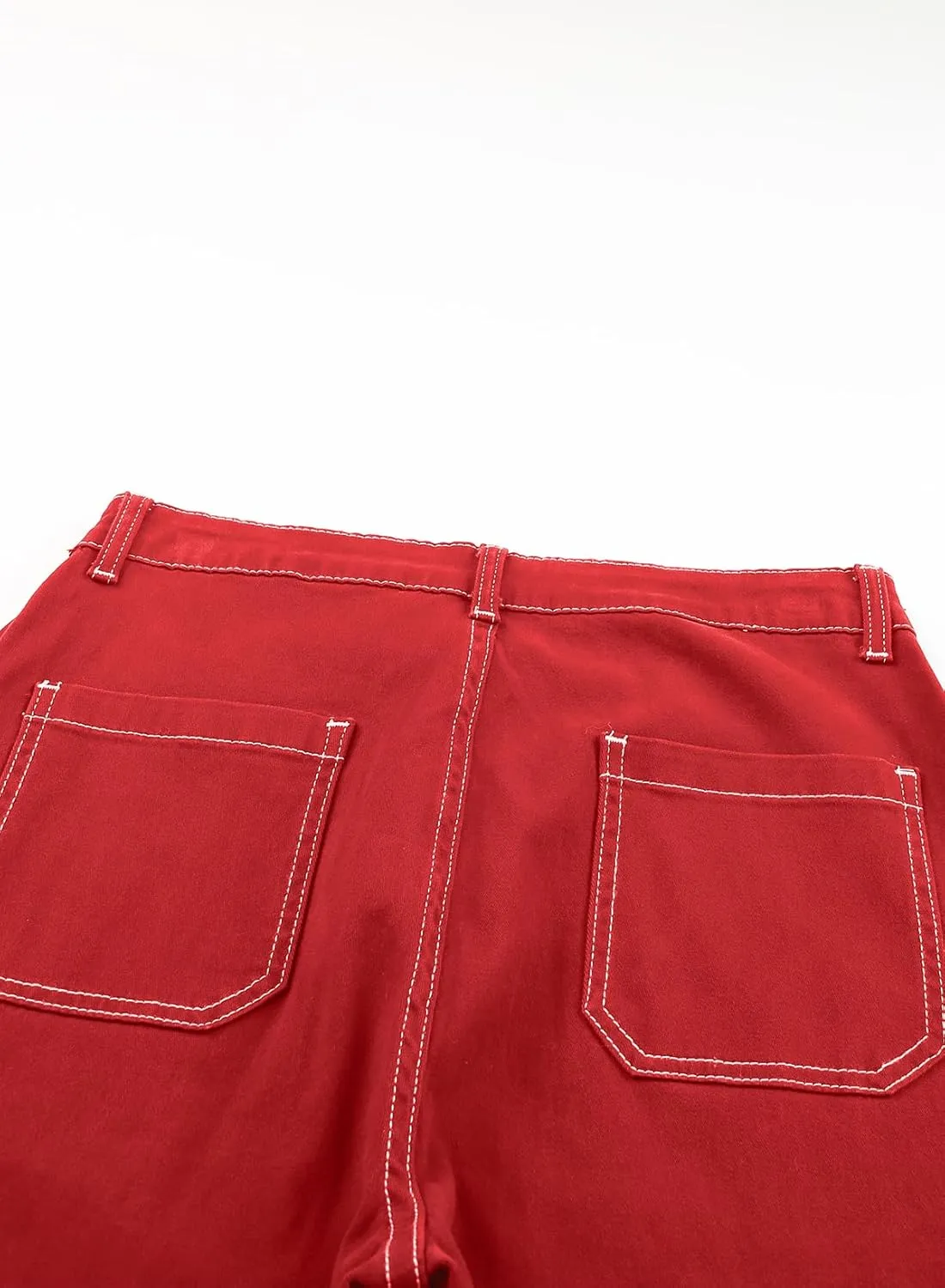 Sidefeel Women's Cargo Jeans Casual Loose Mid Rise Wide Leg Denim Pants