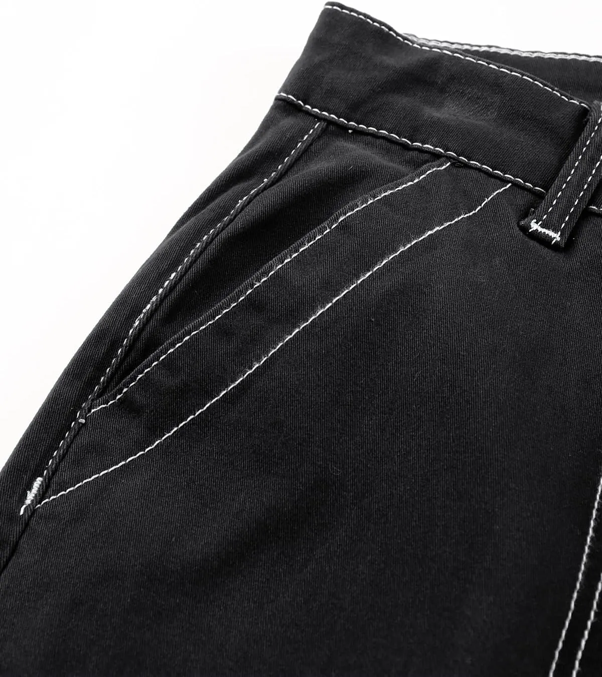 Sidefeel Women's Cargo Jeans Casual Loose Mid Rise Wide Leg Denim Pants