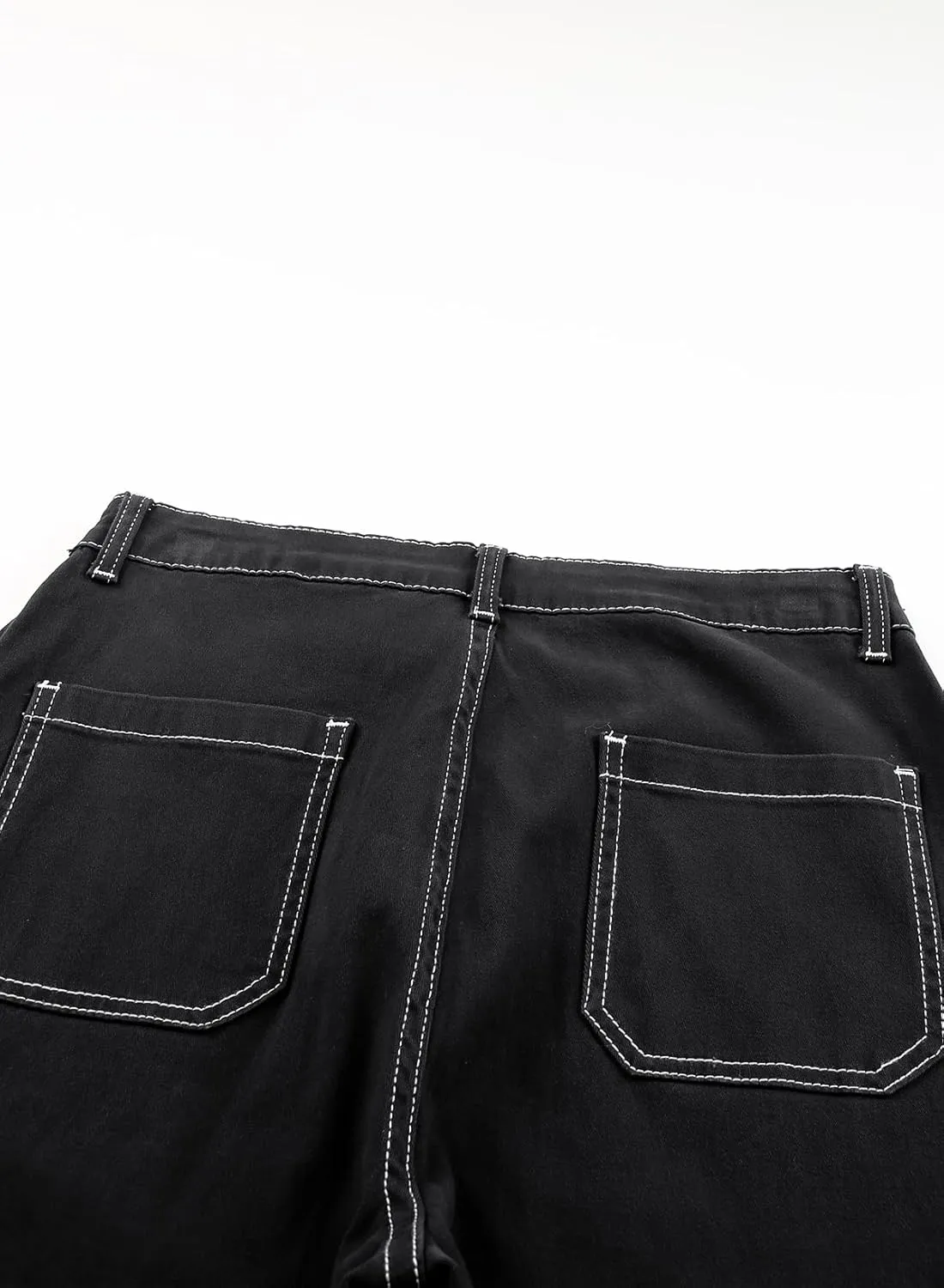 Sidefeel Women's Cargo Jeans Casual Loose Mid Rise Wide Leg Denim Pants