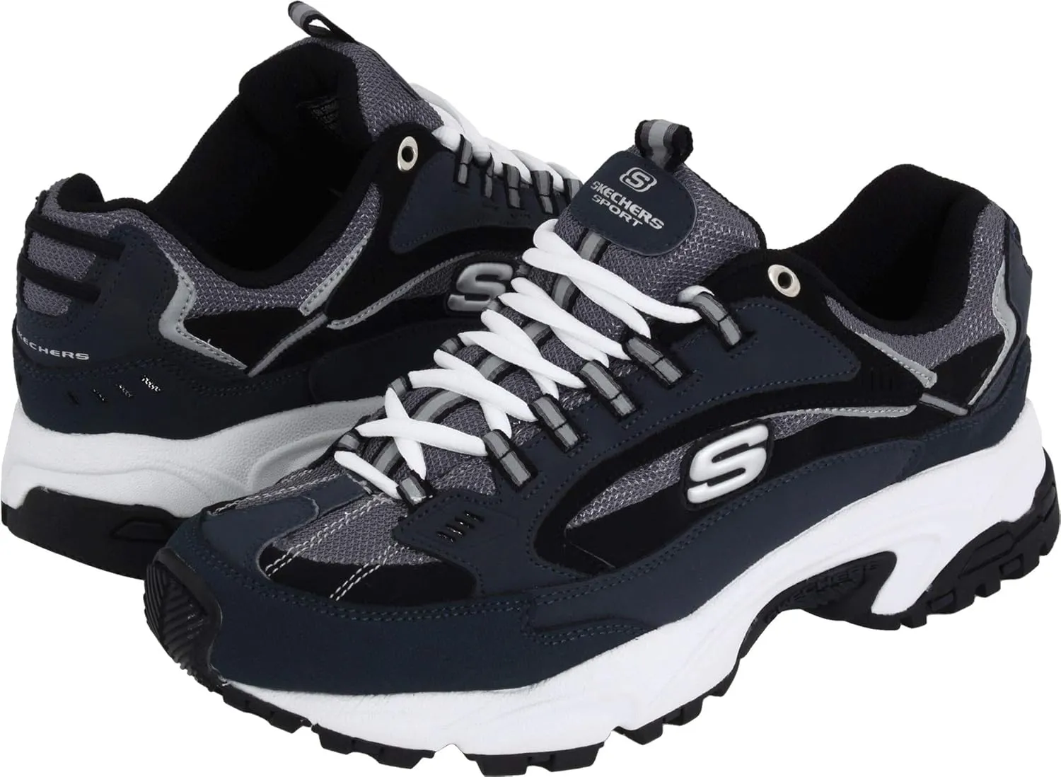 Skechers Men's Stamina-Nuovo lace up sneaker, Navy/Black, 8.5 2E US