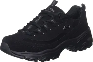 Skechers Women's D'Lites-Me Time Sneaker, Black, 7.5 W US