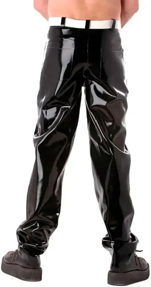 Skinny Sexy Patent Leather Pants PVC Casual Pants Men Club Stage Show Streetwear