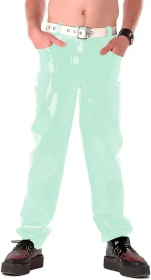 Skinny Sexy Patent Leather Pants PVC Casual Pants Men Club Stage Show Streetwear
