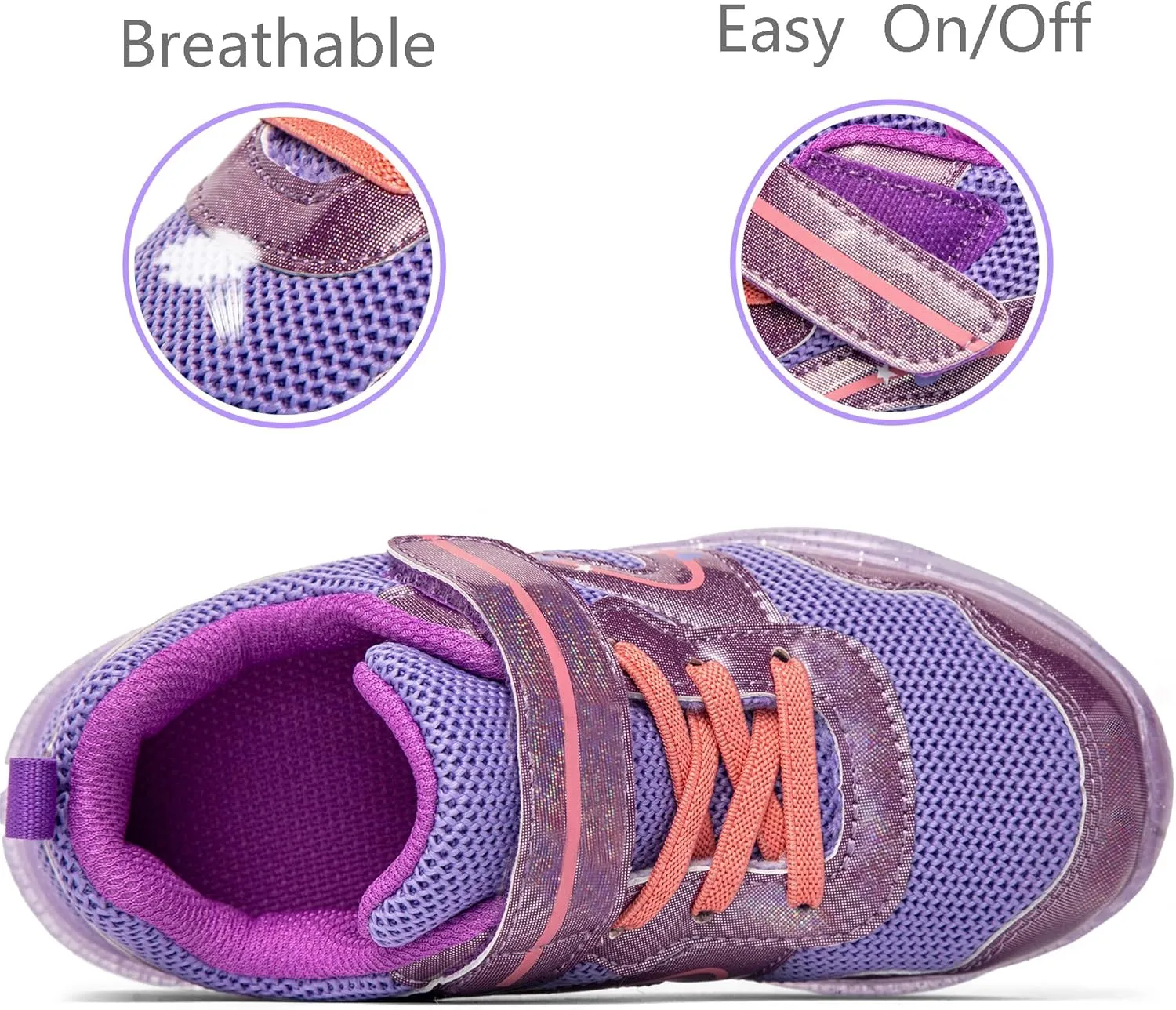 SKYWHEEL Boys Girls Sneakers Light up for Toddler Size 5 to Little Kids Size 2