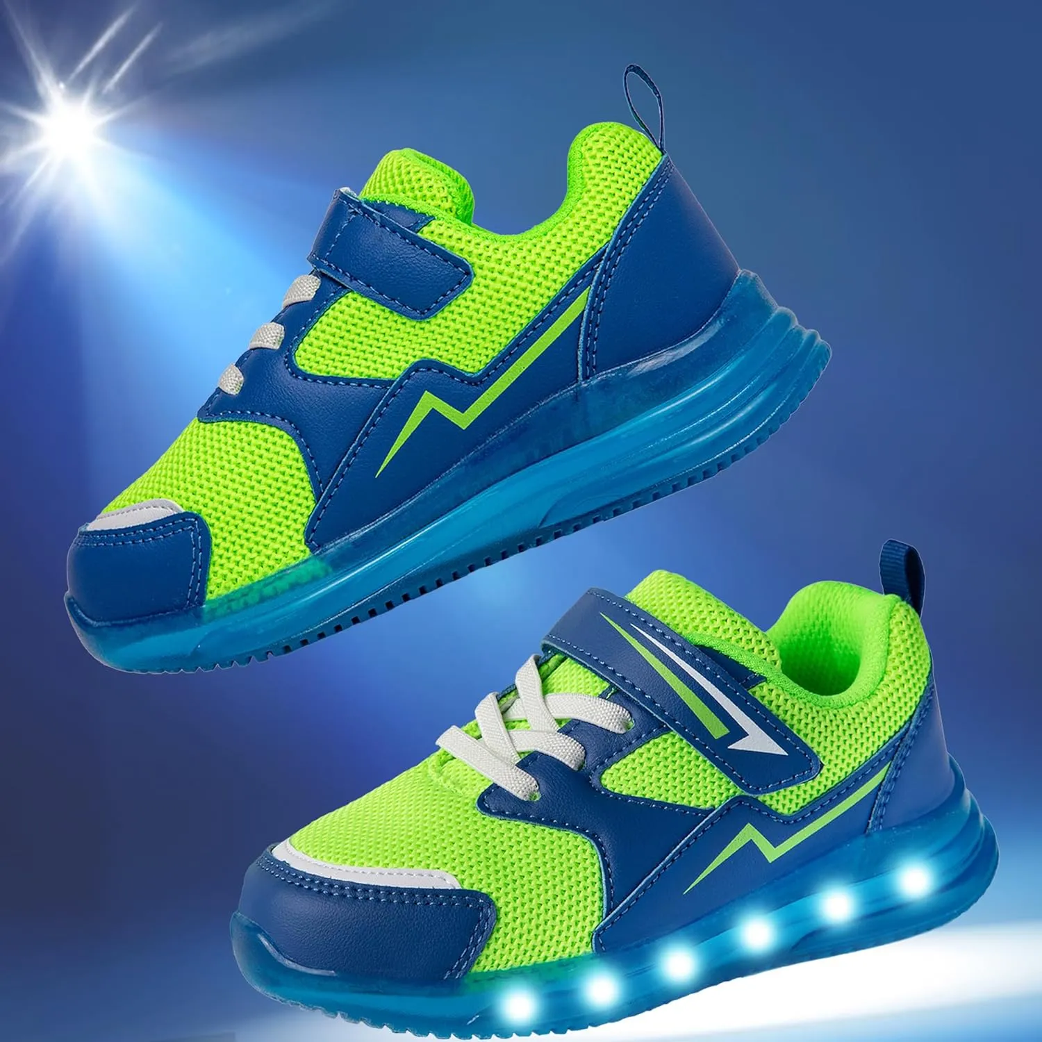 SKYWHEEL Boys Girls Sneakers Light up for Toddler Size 5 to Little Kids Size 2