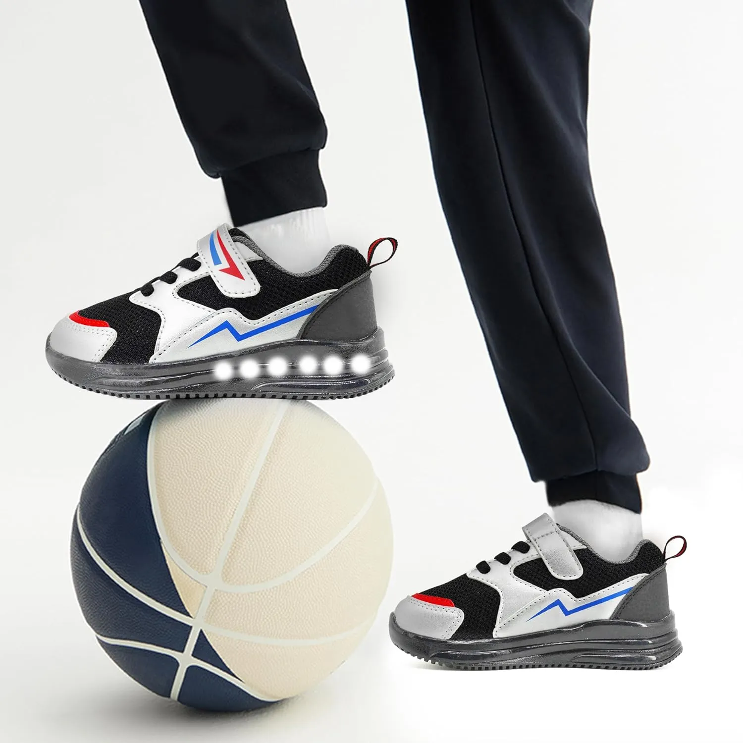 SKYWHEEL Boys Girls Sneakers Light up for Toddler Size 5 to Little Kids Size 2