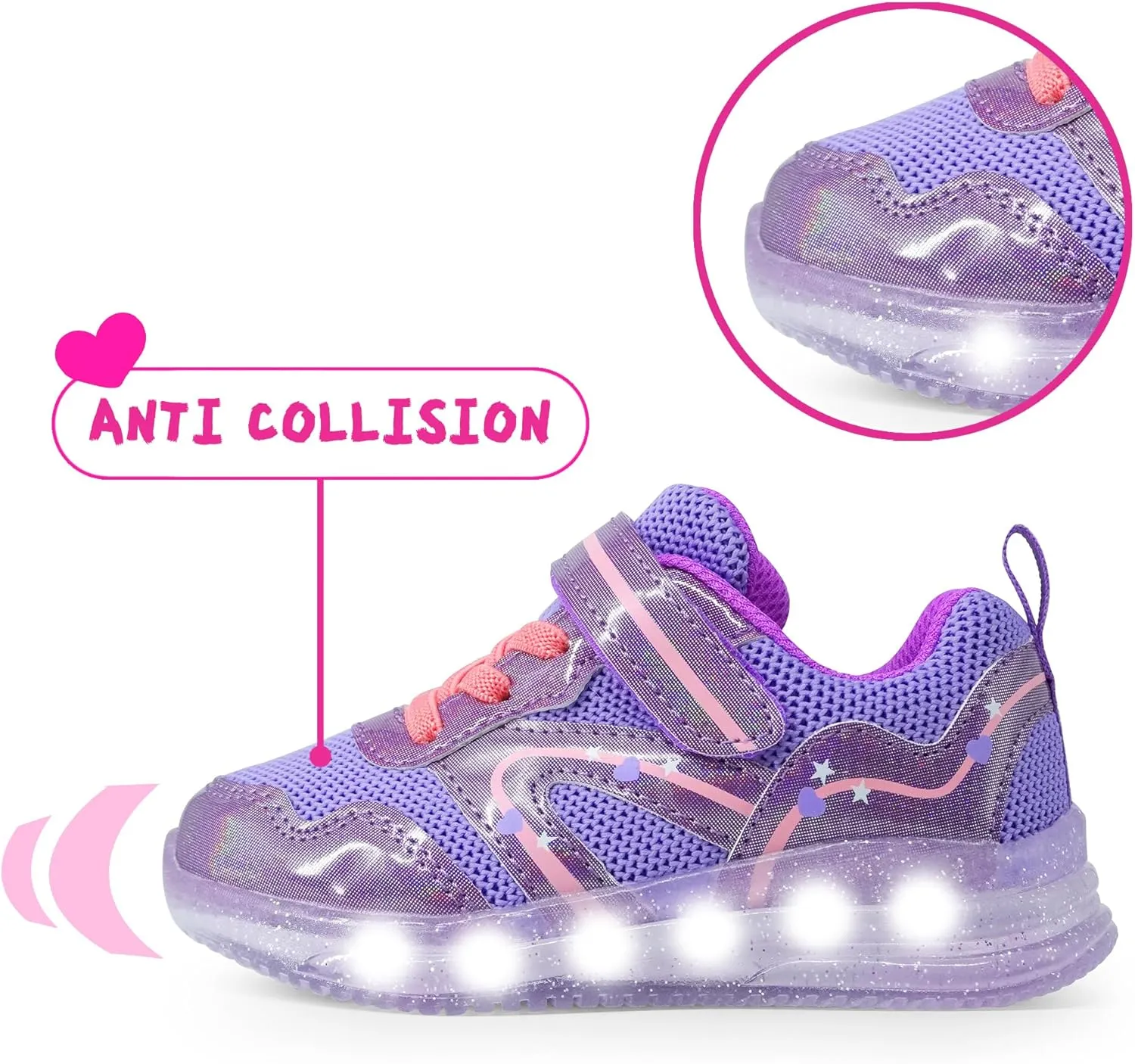 SKYWHEEL Boys Girls Sneakers Light up for Toddler Size 5 to Little Kids Size 2