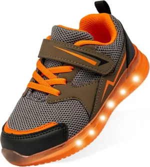 SKYWHEEL Boys Girls Sneakers Light up for Toddler Size 5 to Little Kids Size 2