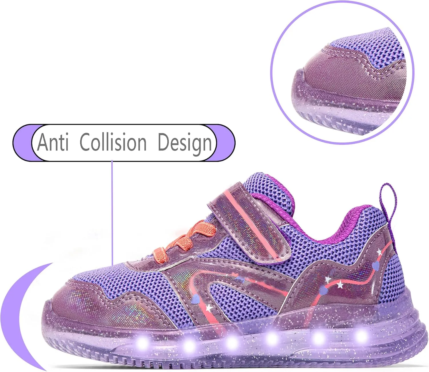 SKYWHEEL Boys Girls Sneakers Light up for Toddler Size 5 to Little Kids Size 2
