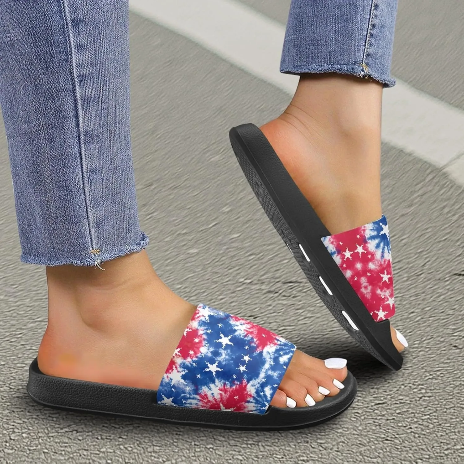 Slide Sandals for Women Men Personalized Flat Slip On Slippers Unisex Beach Flip Flops Comfortable Shower Shoes