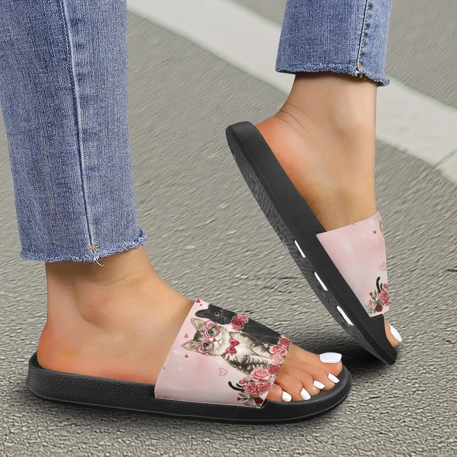 Slide Sandals for Women Water Resistant Flip Flops Summer Travel Slippers Open Toe Shower Shoes for Men Gift