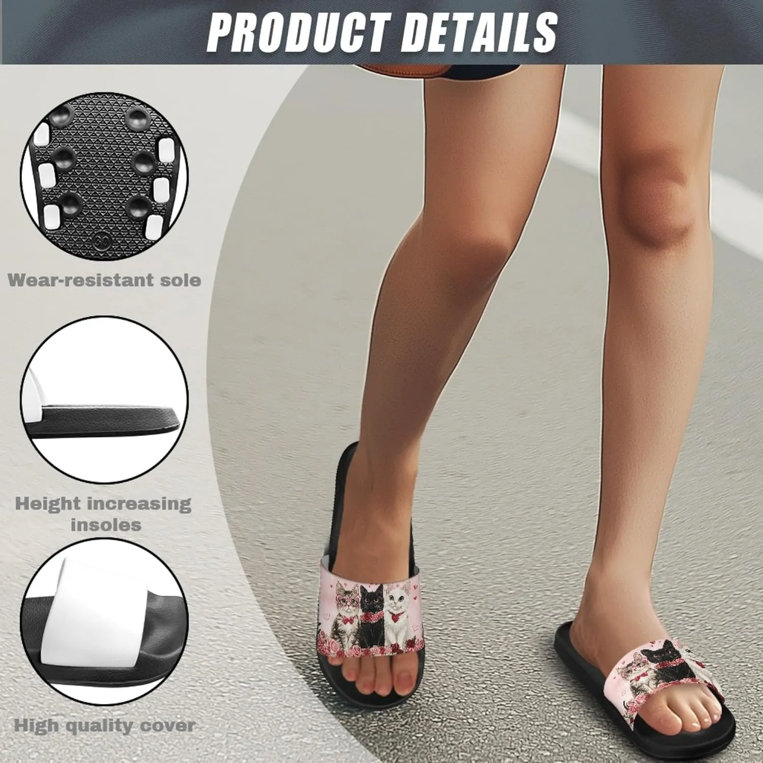 Slide Sandals for Women Water Resistant Flip Flops Summer Travel Slippers Open Toe Shower Shoes for Men Gift
