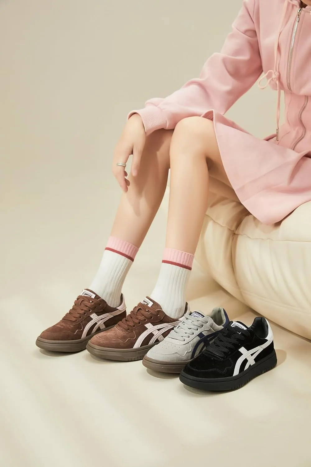 Sneakerina Ballet Sneaker Shoes For Women Girls Flats Cute Casual Soft - Y2K Retro Non Slip Tennis & Racquet Sport Preppy Elegant Athleisure Trending Fashion Comfortable Walking Lightweight Running