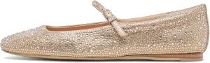 Sparkly Shoes for Women Rhinestone Mesh Ballet Flats with Square Head and Mary Jane Style, Comfortable for Wedding, Date, and Prom