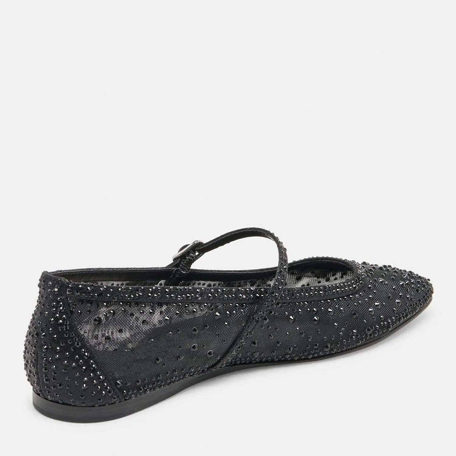Sparkly Shoes for Women Rhinestone Mesh Ballet Flats with Square Head and Mary Jane Style, Comfortable for Wedding, Date, and Prom