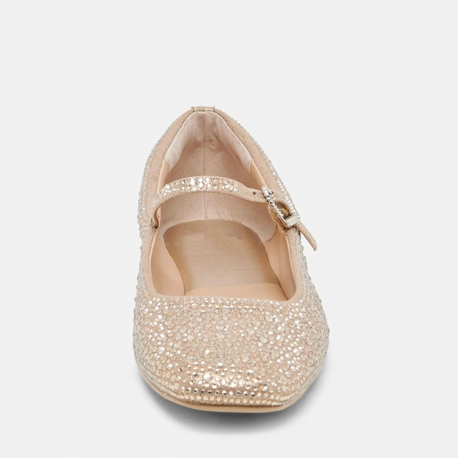 Sparkly Shoes for Women Rhinestone Mesh Ballet Flats with Square Head and Mary Jane Style, Comfortable for Wedding, Date, and Prom