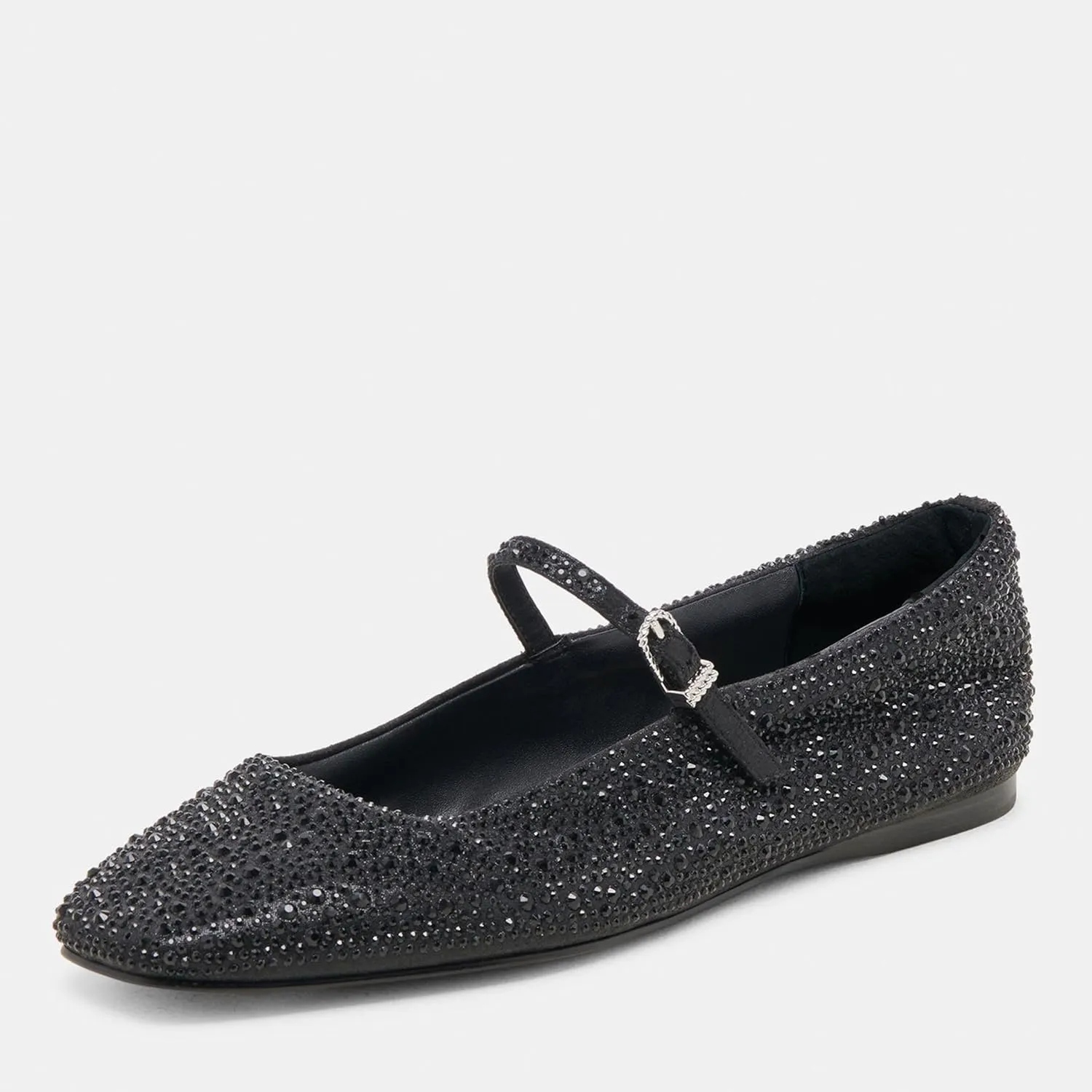 Sparkly Shoes for Women Rhinestone Mesh Ballet Flats with Square Head and Mary Jane Style, Comfortable for Wedding, Date, and Prom