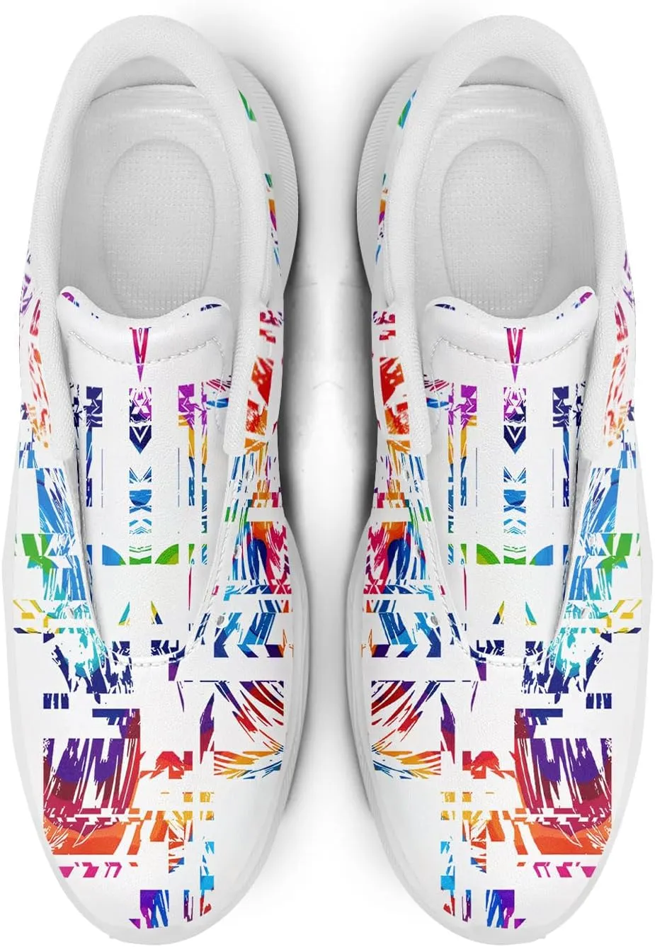 Spikeless Golf Shoes for Men & Women, Breathable Golf Sneakers Colorful Abstract Art Sports Walking Shoes Fashion Footwear