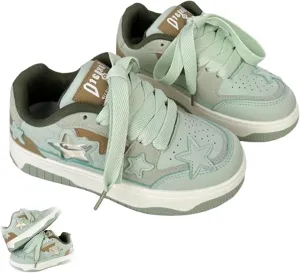 Star Shoes Walking Sneakers for Women,Y2K AestheticCute Thick Fashion Sneakers Shoes,Cute Chunky Fashion Shoes for Casual Wear Sports