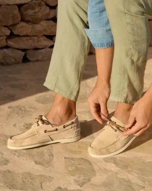 Suede Boat Shoes - K11KM - Hamptons Champagne Beige