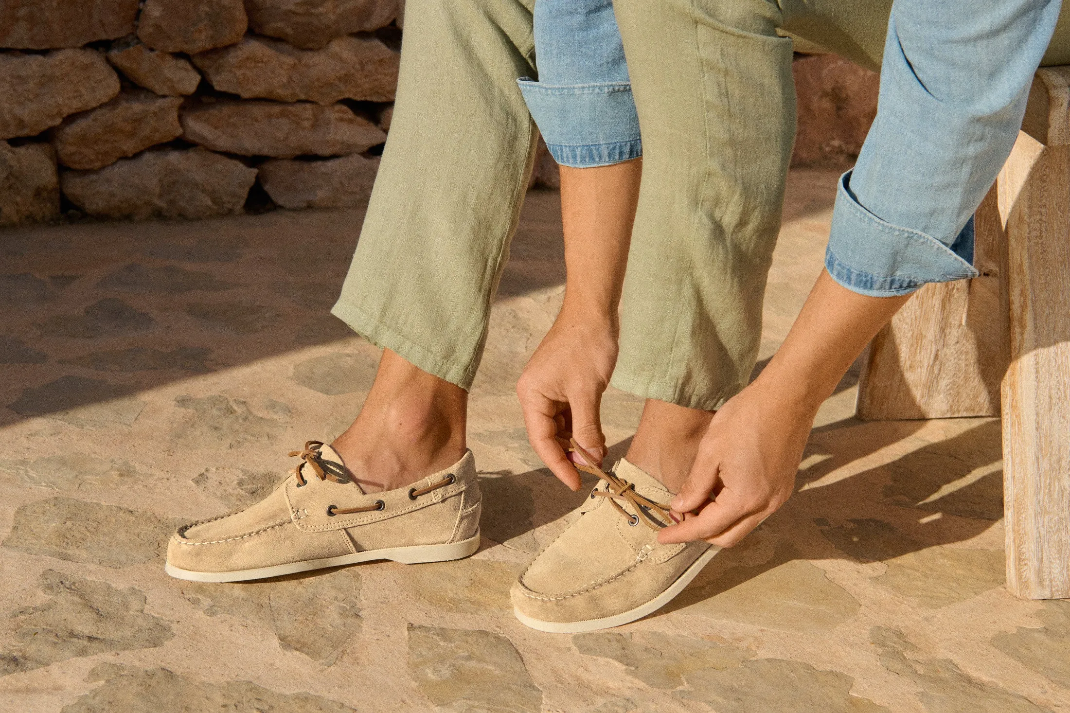 Suede Boat Shoes - K11KM - Hamptons Champagne Beige