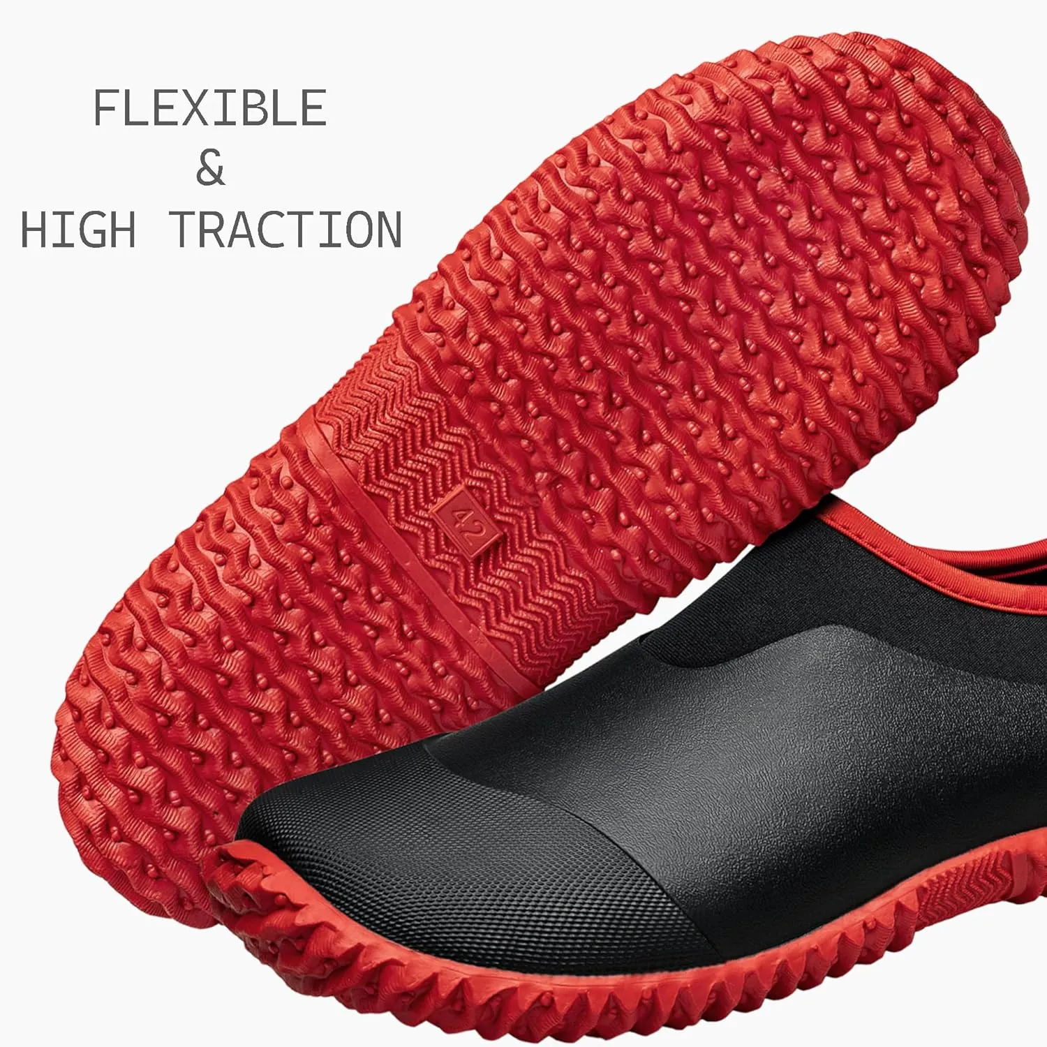 TENGTA Unisex Waterproof Garden Shoes Womens Rain Boots Mens Car Wash Footwear