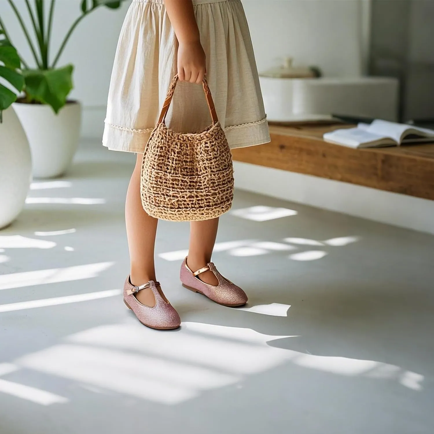 THEE BRON Mary Jane Shoes for Girls T-Strap Toddler Flats Patent Leather with Crafted Legacy