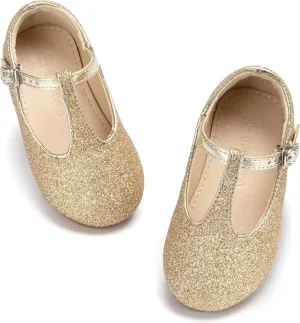 THEE BRON Mary Jane Shoes for Girls T-Strap Toddler Flats Patent Leather with Crafted Legacy