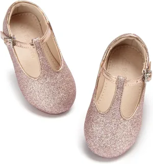 THEE BRON Mary Jane Shoes for Girls T-Strap Toddler Flats Patent Leather with Crafted Legacy