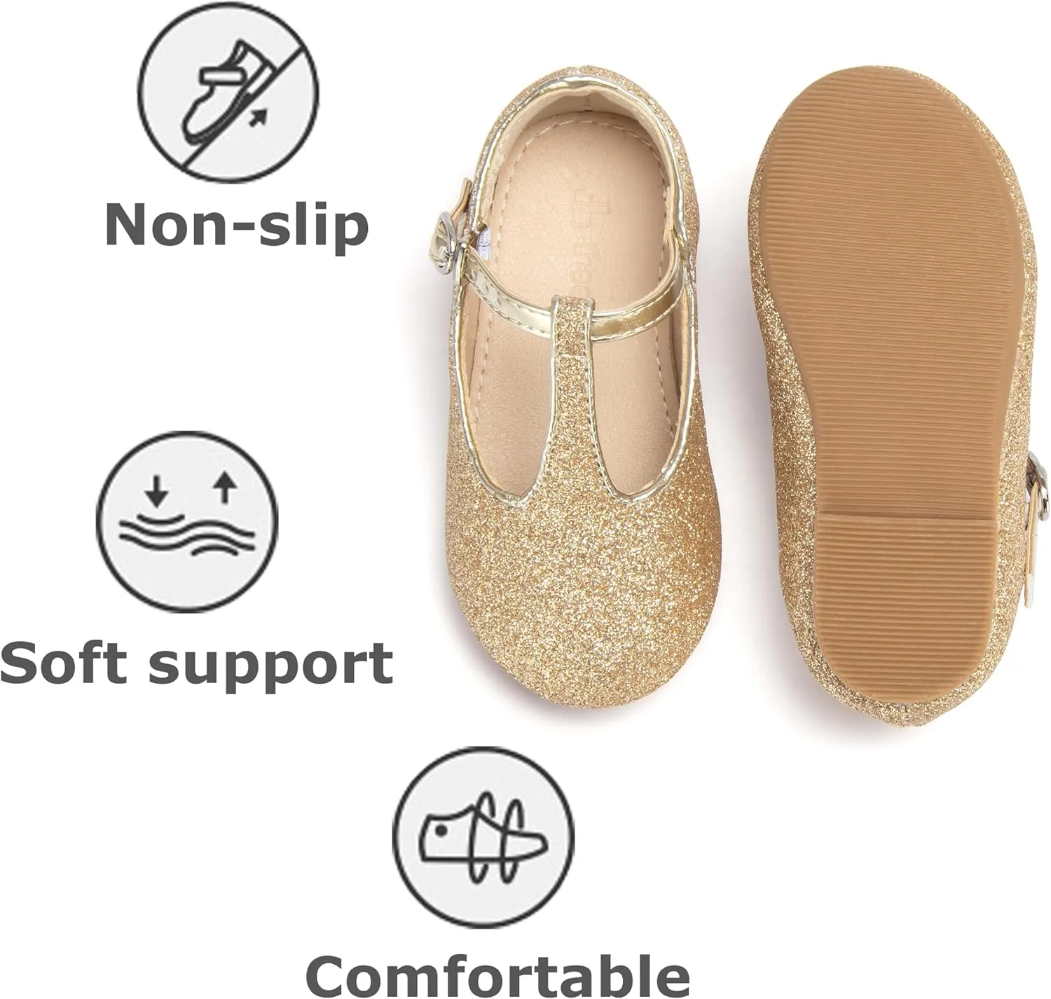 THEE BRON Mary Jane Shoes for Girls T-Strap Toddler Flats Patent Leather with Crafted Legacy