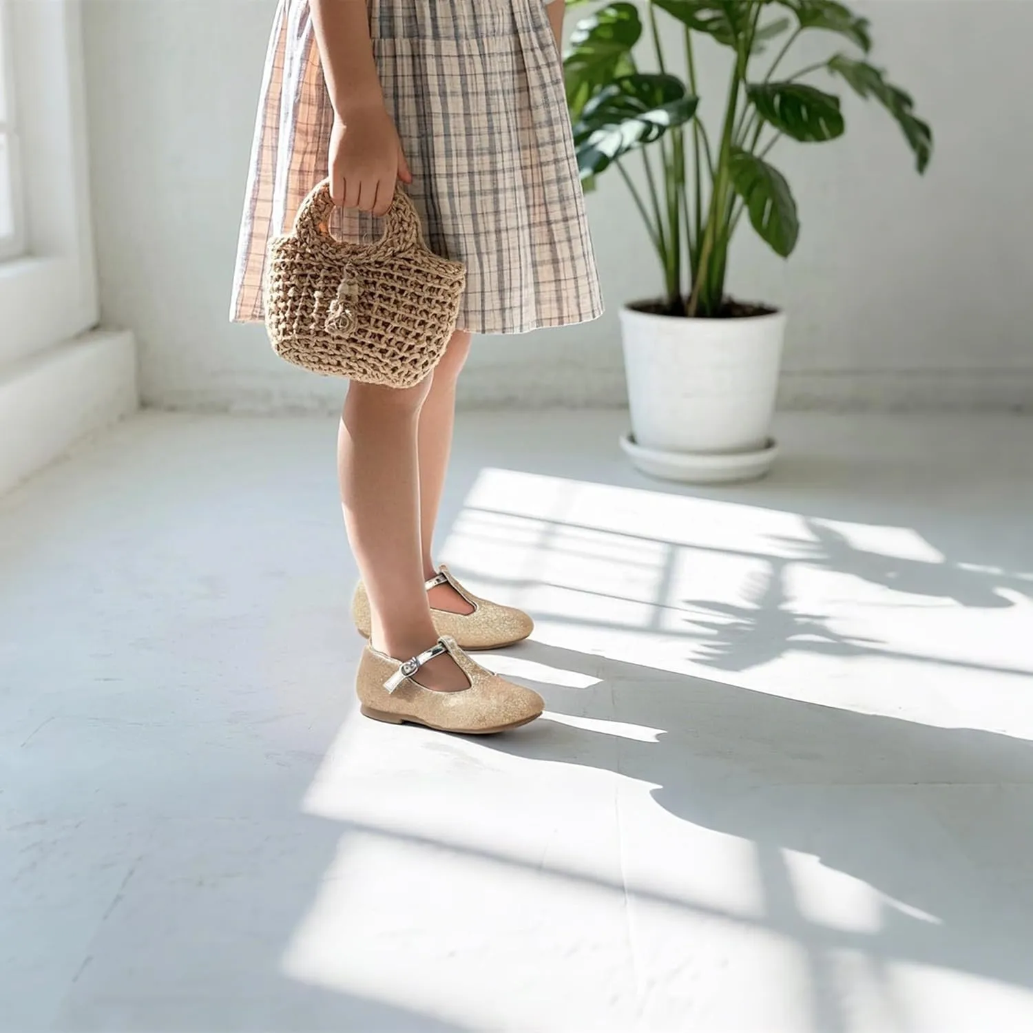 THEE BRON Mary Jane Shoes for Girls T-Strap Toddler Flats Patent Leather with Crafted Legacy