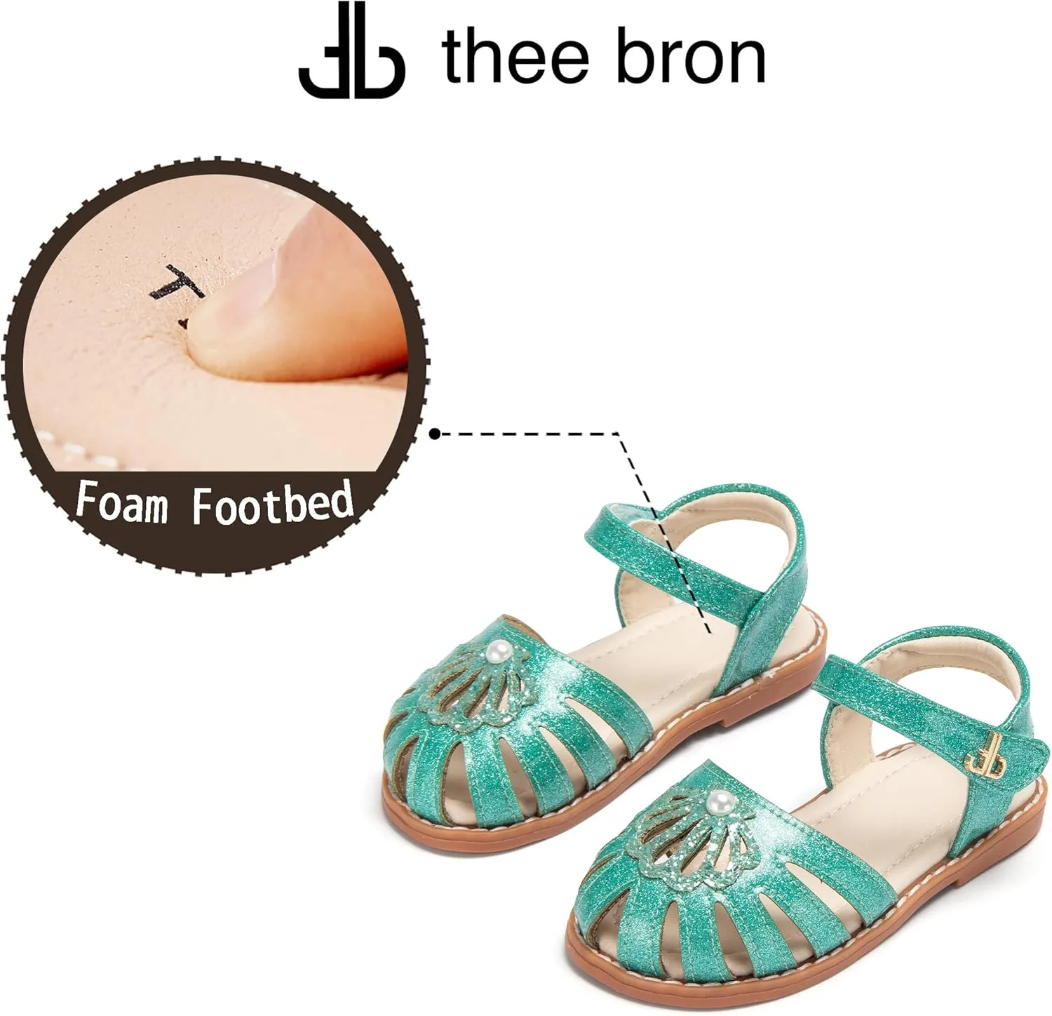 THEE BRON Princess Toddler Close Toe Sandals | Retro Lace-Up Design | Breathable Girls Shoes 3-12 Years