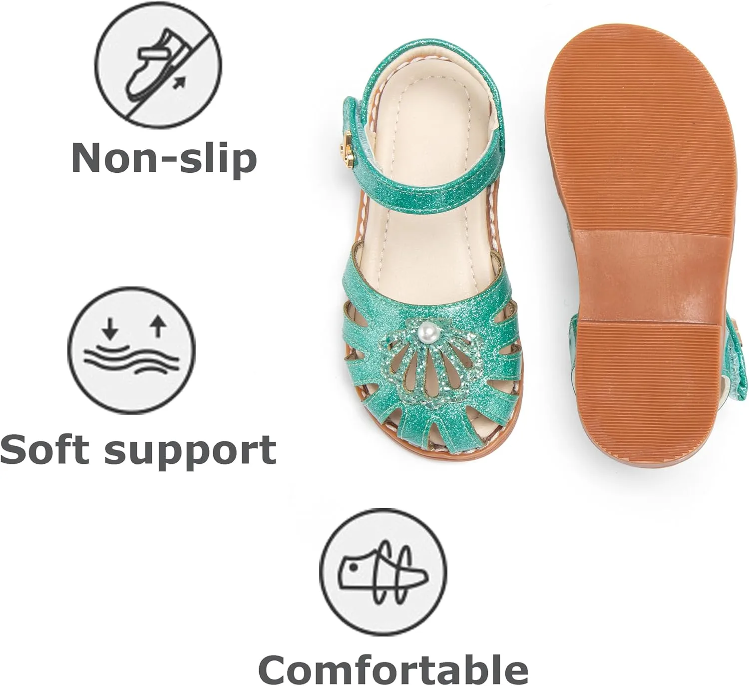 THEE BRON Princess Toddler Close Toe Sandals | Retro Lace-Up Design | Breathable Girls Shoes 3-12 Years