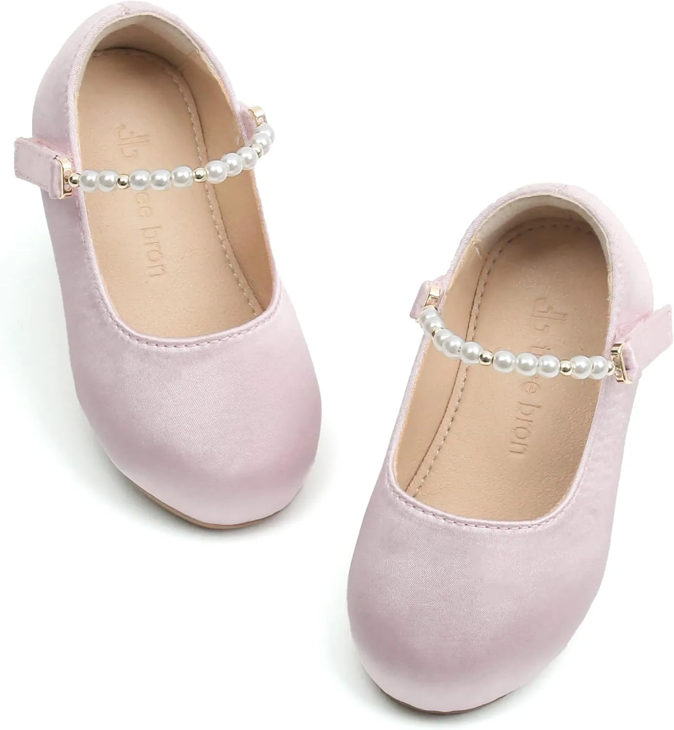 THEE BRON Toddler Dress Shoes Flower Girls Glitter Mary Jane Ballerina Flat Shoes