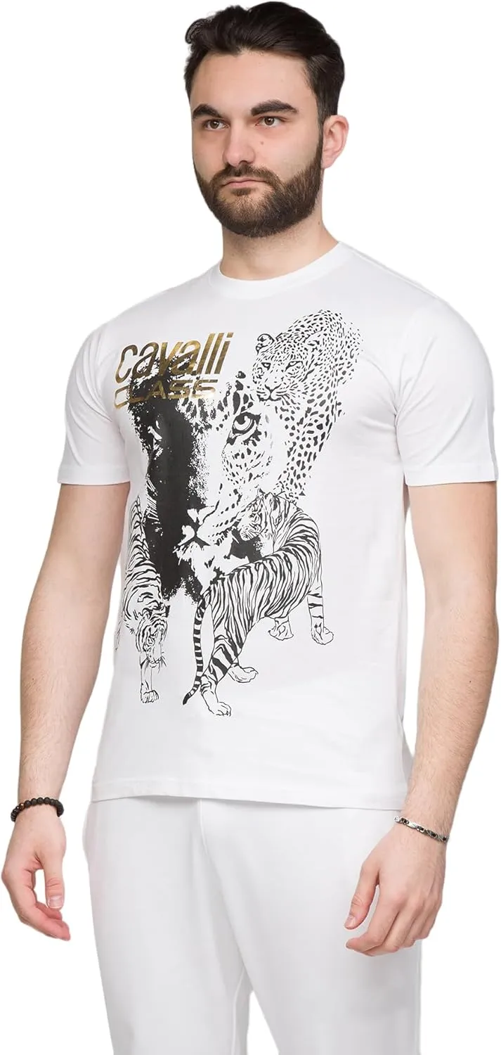 Tiger Leopard Motif Fashion T-Shirt- for Mens