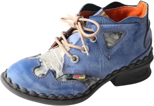 TMA EYES Leather Women's Ankle Boots Shoes for Outdoor,Medium heel, Floral Newspaper Printed Leather Material