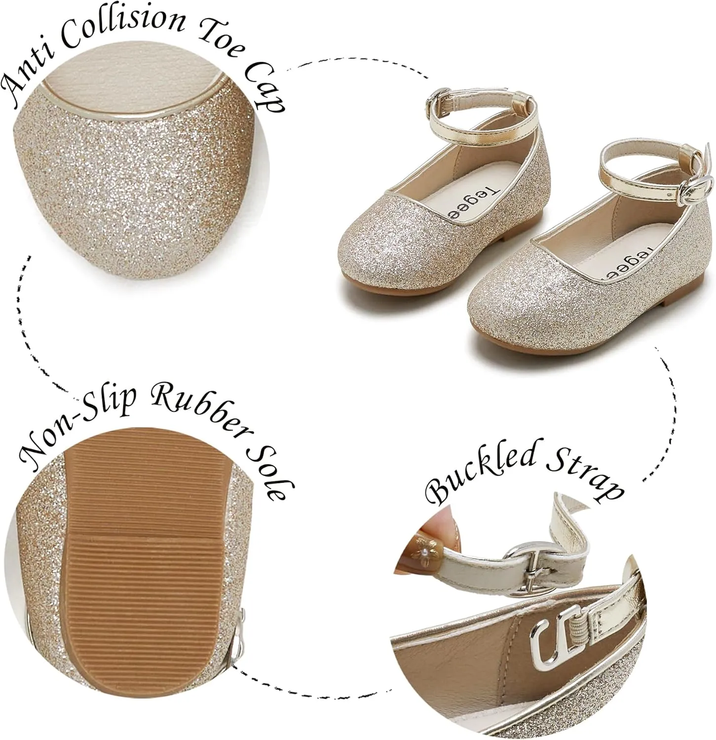 Toddler Ballet Flats for Girls - Princess Party Shoes Wedding & Dress