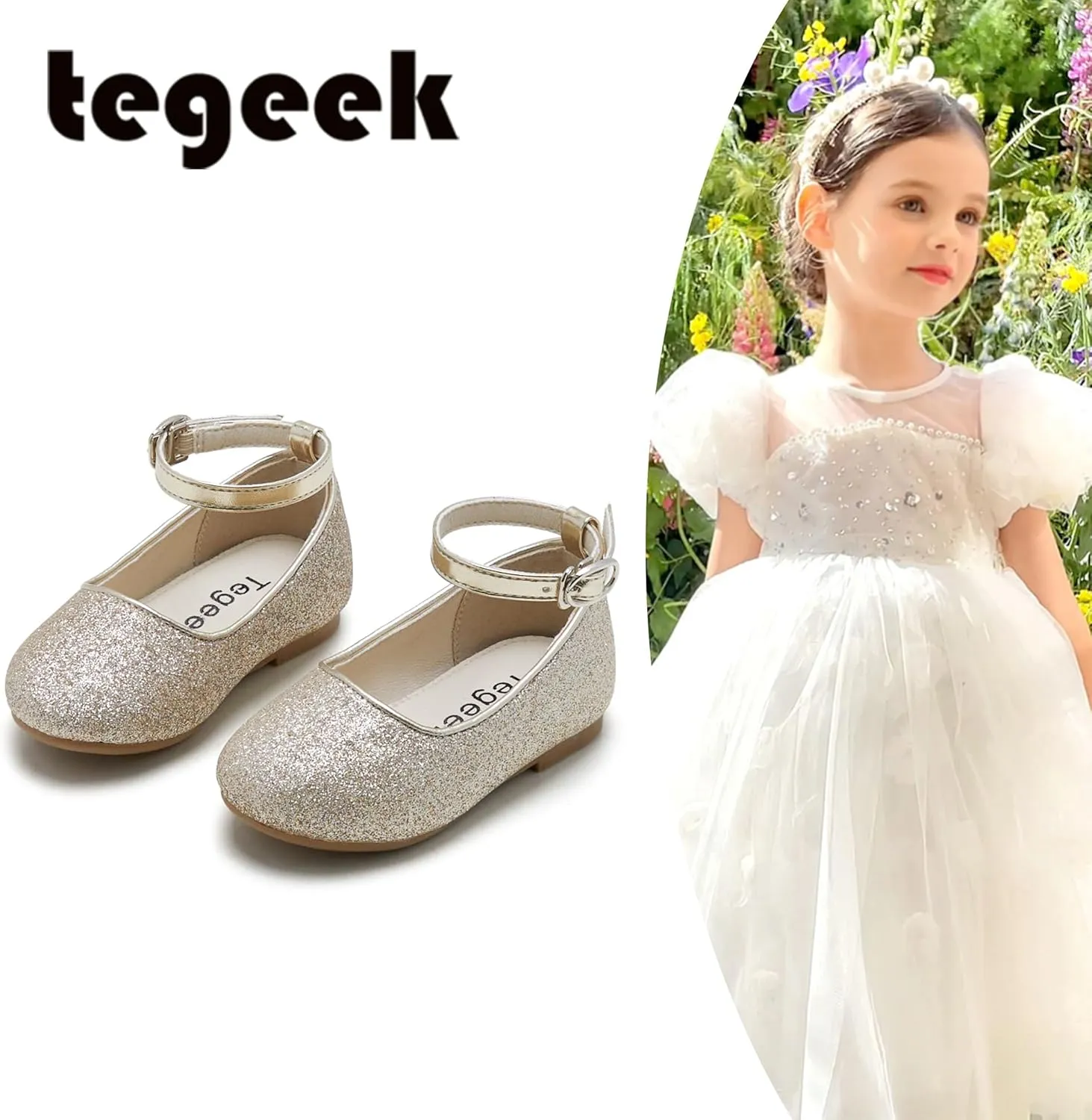Toddler Ballet Flats for Girls - Princess Party Shoes Wedding & Dress