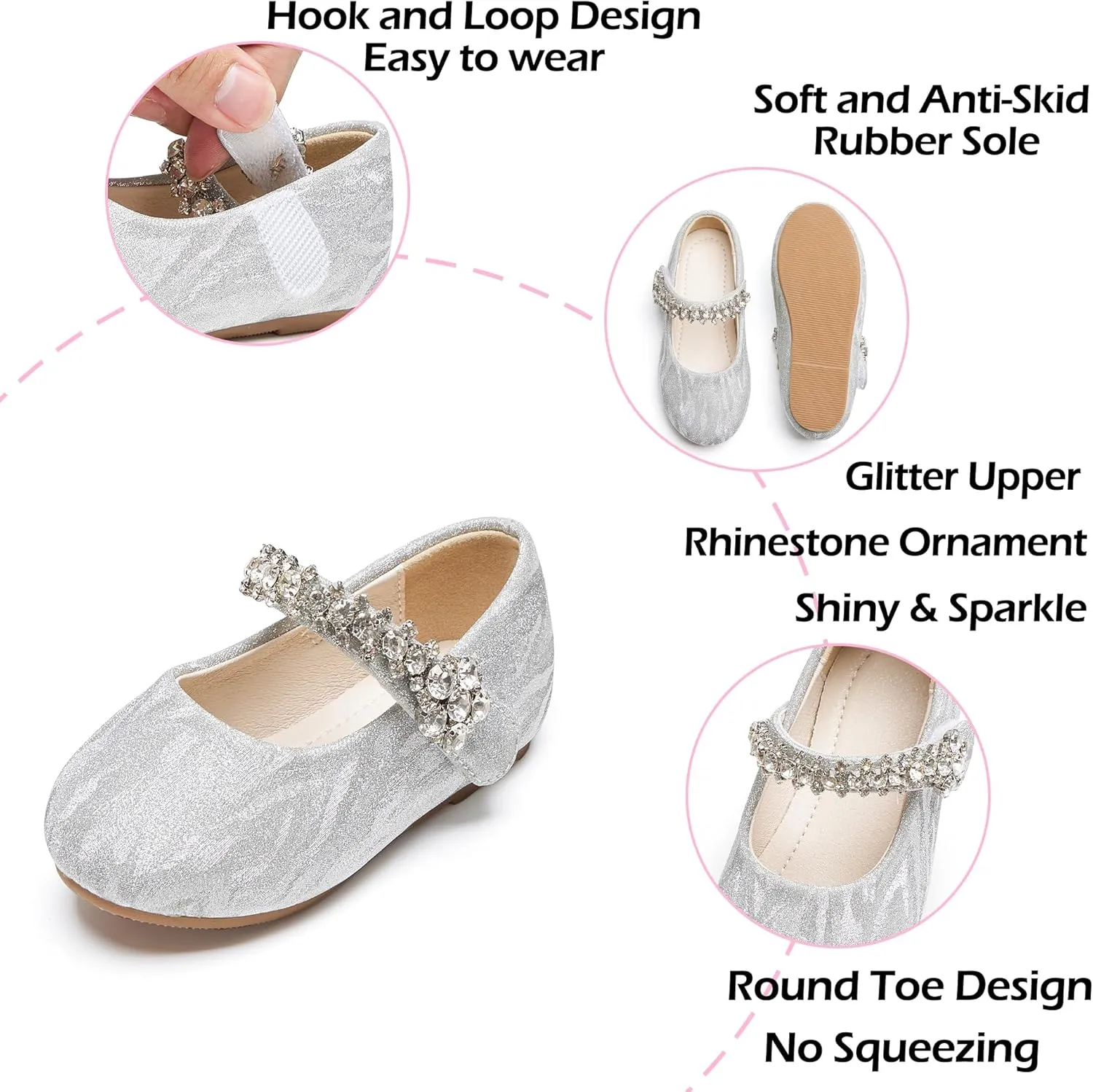 Toddler Flower Girl Dress Shoes - Little Girl Mary Janes for Wedding Party