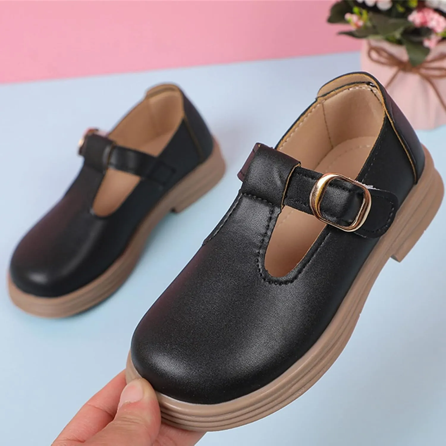 Toddler Girl Mary Jane Dress Shoes School Oxford Flats for Kids Party Shoes Wedding Uniform Platform Shoes