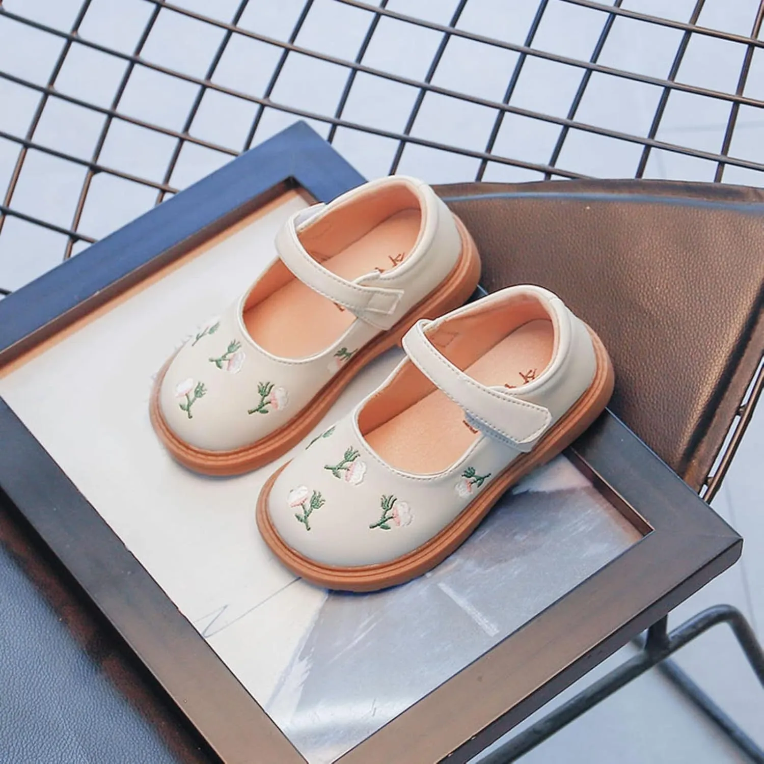 Toddler Girls Sandals Wedding Party Dance Dress Shoes School Uniform Slip On Ballet Flats for Kids