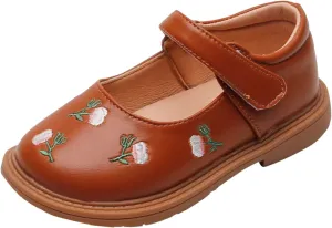 Toddler Girls Sandals Wedding Party Dance Dress Shoes School Uniform Slip On Ballet Flats for Kids