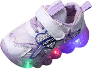 Toddler Infant Light Up Light Casual Sneakers Baby Kids Boys Girls Platform Chunky Sport Noisy Toddler Shoes