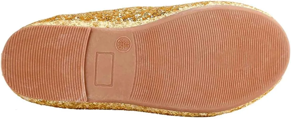 Toddler Little Girls Glitter Dress Shoes Slip On Ballet Mary Jane Flats for Princess Wedding Party School